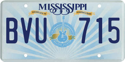 MS license plate BVU715