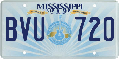 MS license plate BVU720