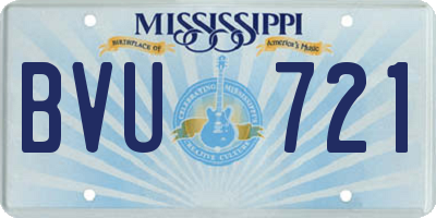 MS license plate BVU721