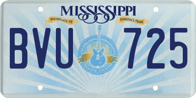 MS license plate BVU725