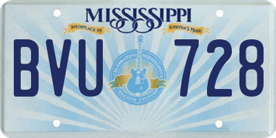MS license plate BVU728