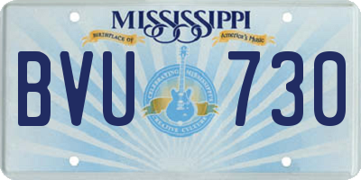 MS license plate BVU730