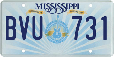 MS license plate BVU731