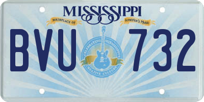 MS license plate BVU732