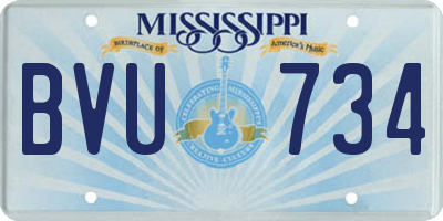 MS license plate BVU734