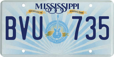 MS license plate BVU735