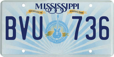 MS license plate BVU736