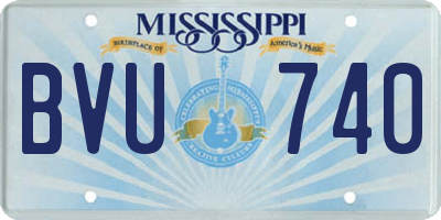 MS license plate BVU740