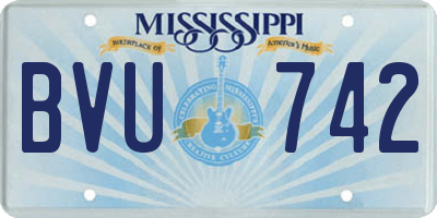 MS license plate BVU742