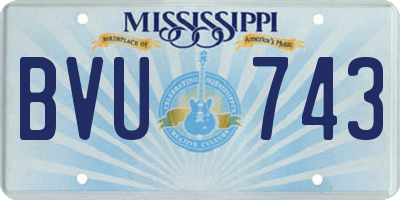 MS license plate BVU743