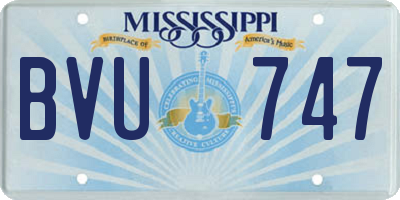 MS license plate BVU747