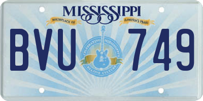 MS license plate BVU749