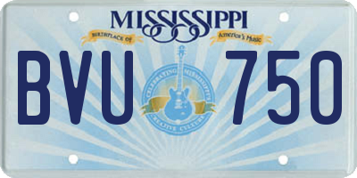 MS license plate BVU750