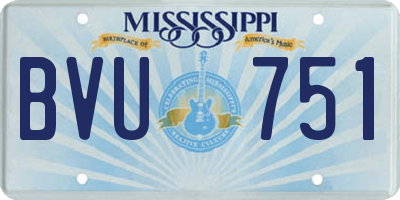 MS license plate BVU751