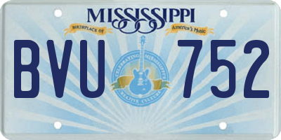 MS license plate BVU752