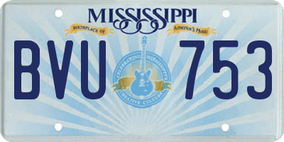 MS license plate BVU753