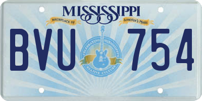 MS license plate BVU754