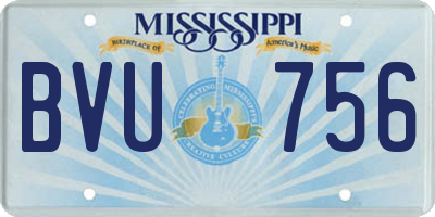 MS license plate BVU756
