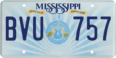 MS license plate BVU757