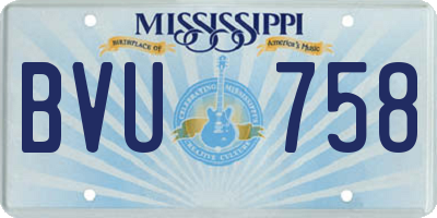 MS license plate BVU758