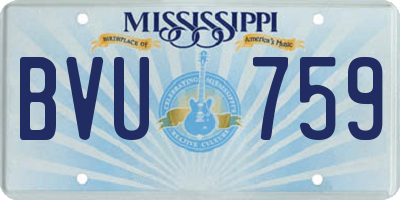 MS license plate BVU759