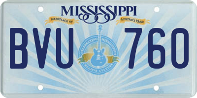 MS license plate BVU760