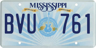 MS license plate BVU761