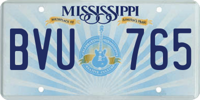 MS license plate BVU765