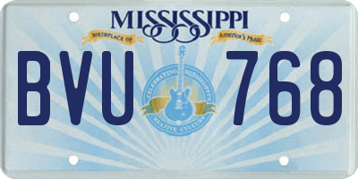 MS license plate BVU768
