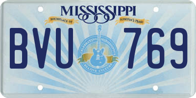 MS license plate BVU769