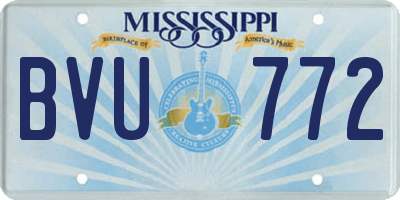 MS license plate BVU772