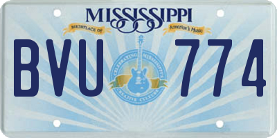MS license plate BVU774