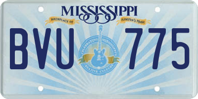 MS license plate BVU775