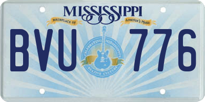 MS license plate BVU776