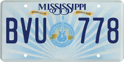 MS license plate BVU778