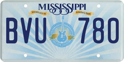 MS license plate BVU780