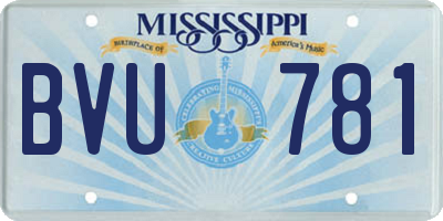 MS license plate BVU781