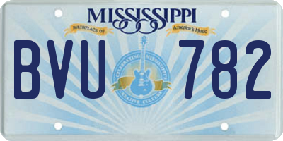 MS license plate BVU782
