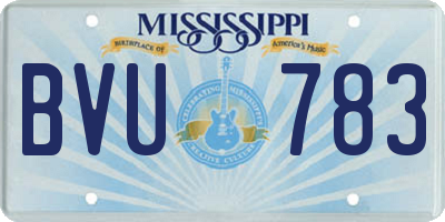 MS license plate BVU783