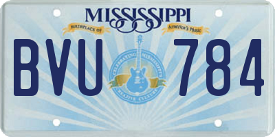 MS license plate BVU784