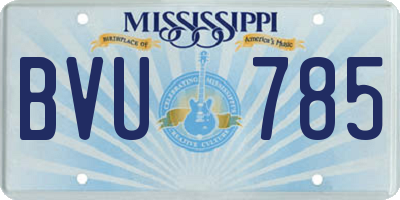 MS license plate BVU785
