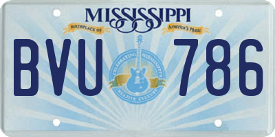MS license plate BVU786