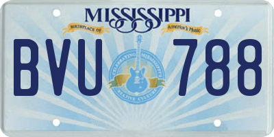 MS license plate BVU788