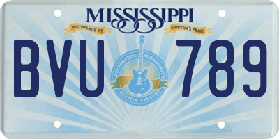 MS license plate BVU789