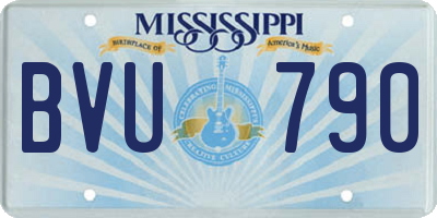 MS license plate BVU790