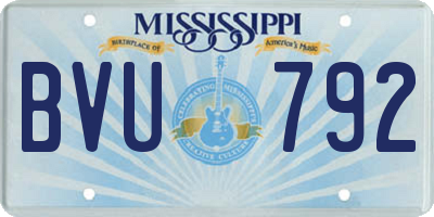 MS license plate BVU792