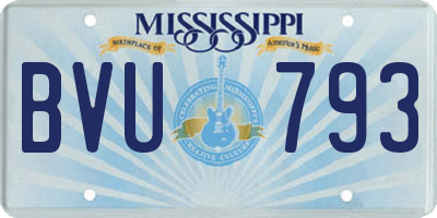 MS license plate BVU793