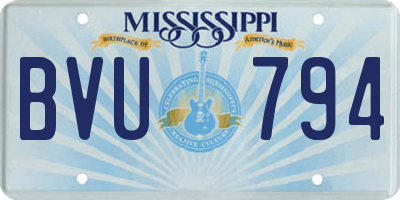 MS license plate BVU794