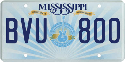 MS license plate BVU800