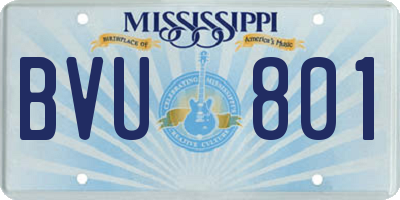 MS license plate BVU801